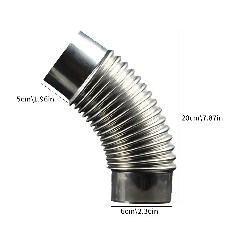 Chimney Liner Bend Stove Exhaust Pipe 60mm Steel 45 Degree Elbow For Outdoor Camping Wood Stoves Chimney