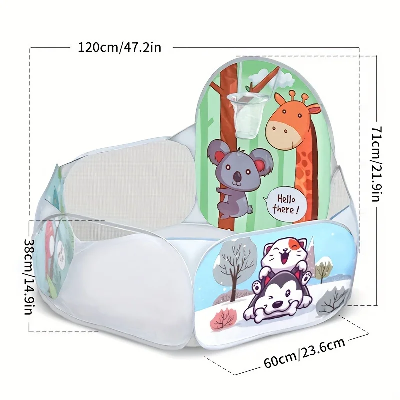 Children's Ball Pool, Foldable Tent, Baby Crawling Play Enclosure Playhouse, Suitable for Children's Indoor and Outdoor Play 3