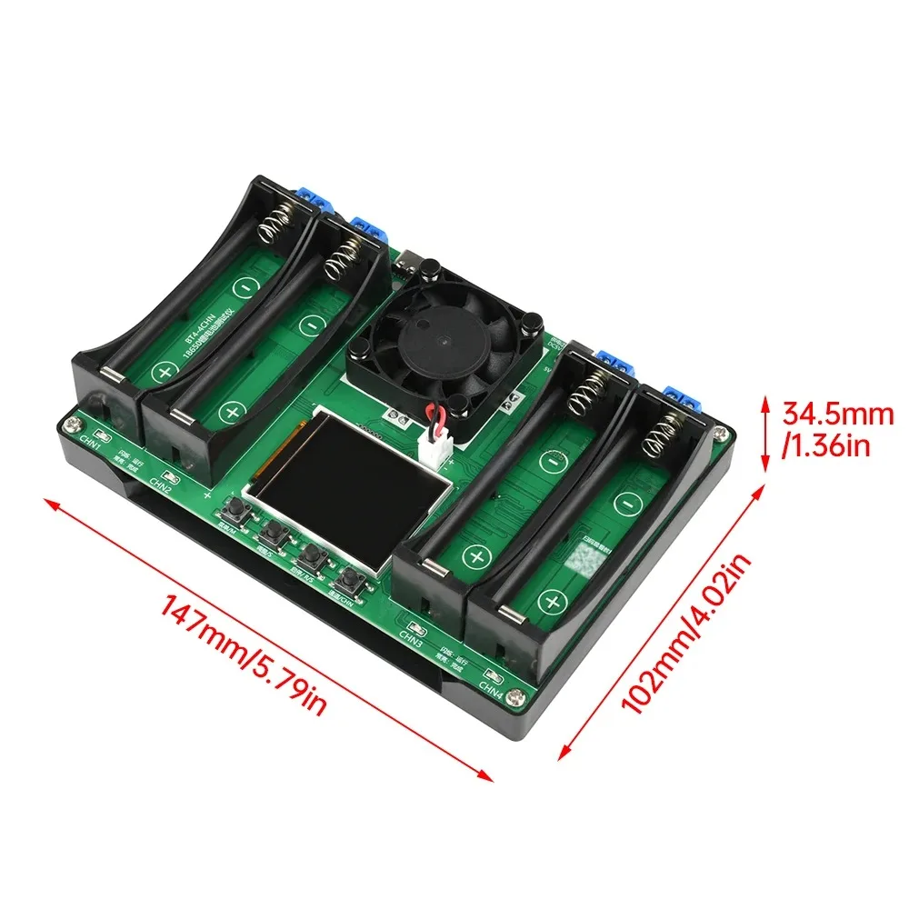 Battery Tester 18650 Lithium Battery Capacity Tester MAh MWh Capacity Division Internal Resistance Measuring Module Type-C 18650 Battery Tester