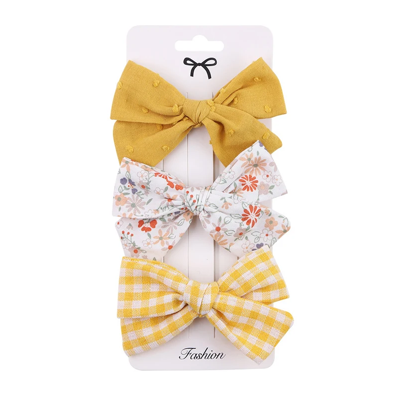 baby stroller mosquito net Baby Bow Hairpin Girl Hair Clip Cotton Lace Barette For Children Headwear Infant Floral Plaid Clips Babies Cute Accessory 3/4Pcs baby accessories box Baby Accessories