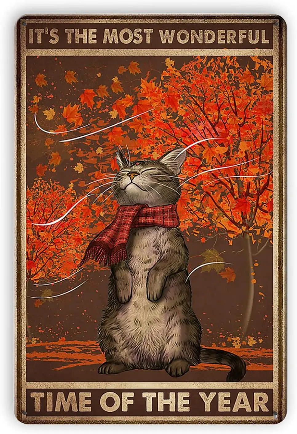 LOVEJIA Cat It's The самое замечательное время винтажный металлический жестяной знак