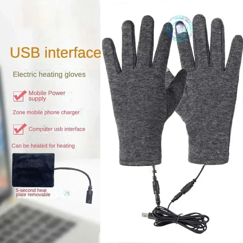 USB Heated Gloves Waterproof Touchscreen Winter Snowboard Gloves Water-resistant Outdoor Camping Skiing Motorcycle Bicycle Glove 2