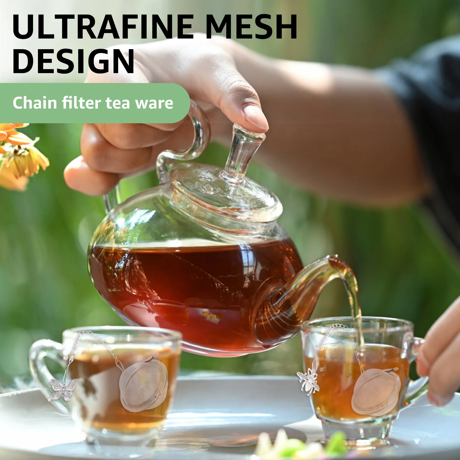 8Pcs Stainless Steel Tea Infuser Fine Mesh Tea Ball Reusable Strainer Filters for Teas, Loose Tea Infuser Strainer Filter