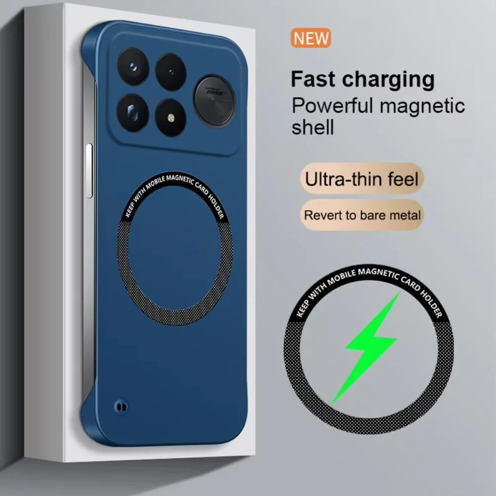 Premium Ultra-Thin Frameless Skin Feel Phone Case with Magnetic Wireless Charging Cover