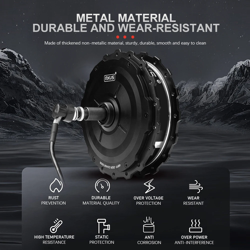 MXUS Brand Ebike Motor GDR-19 48V 1000W High Speed Brushless Gear Hub Motor Wheel Drive for Electric Bicycle Conversion Kit ﻿
