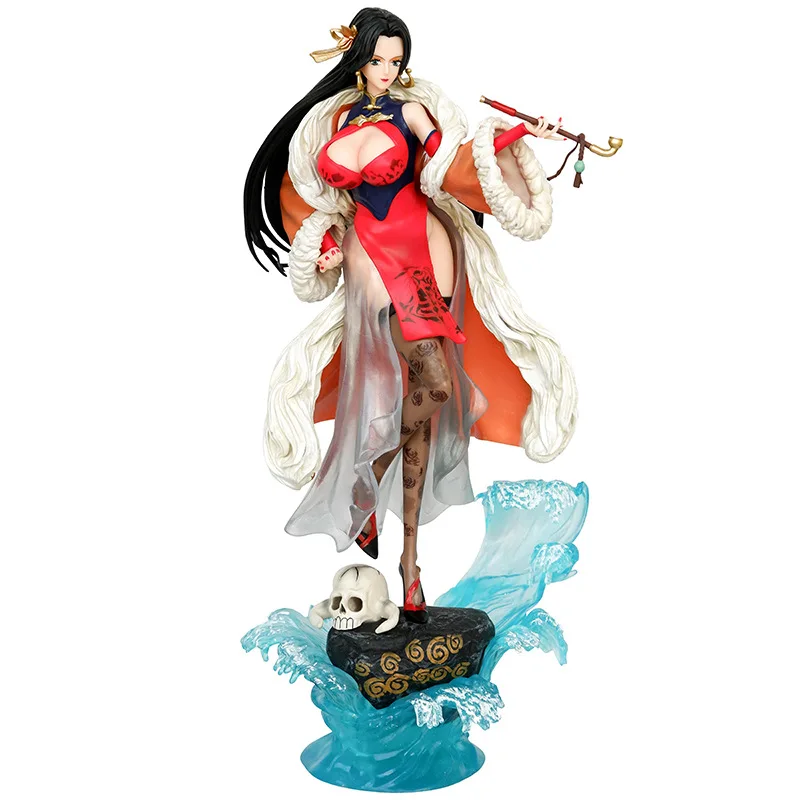 

ONE PIECE GK Cheongsam Chinese Style Boa·Hancock Skeleton Pipe Standing Posture Atatue PVC Action Figure Collectible Model Toy