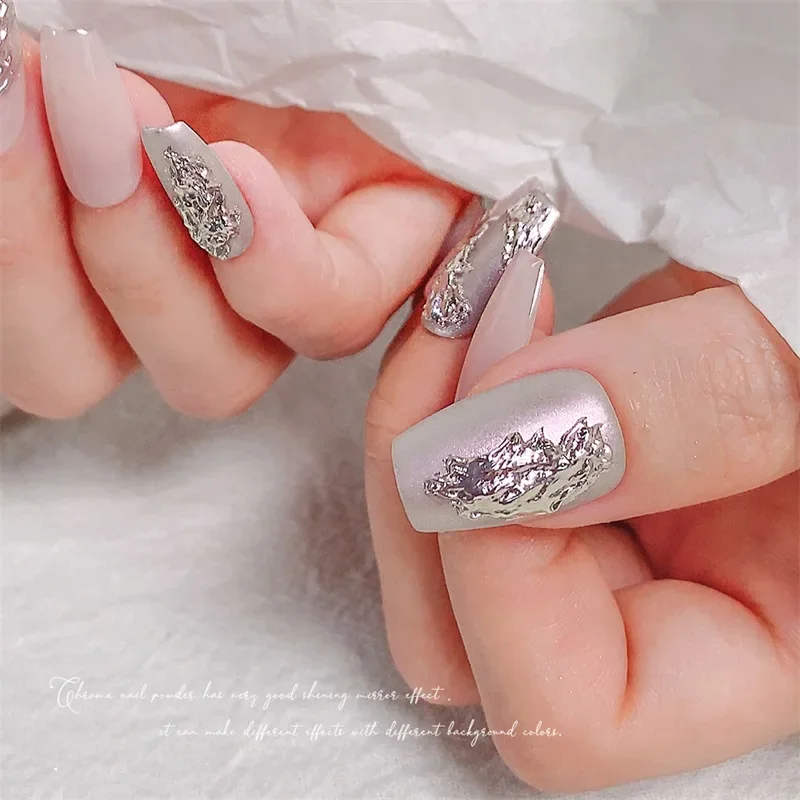 HNDO Summer Aurora Chrome Powder Solid Color Effect for Nail Art Manicure Design Electroplated Luster Pigment Dust