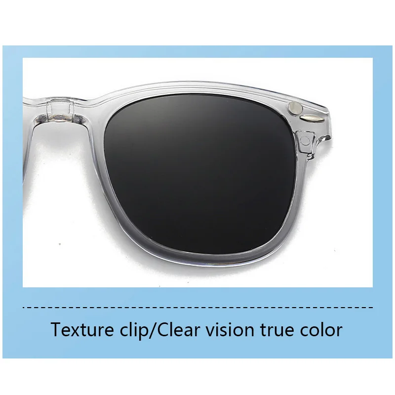 ❤️美品、メガネ、サングラス❤️ 2218A Transparent Grey White Frame 6 in 1 Polarized Clips