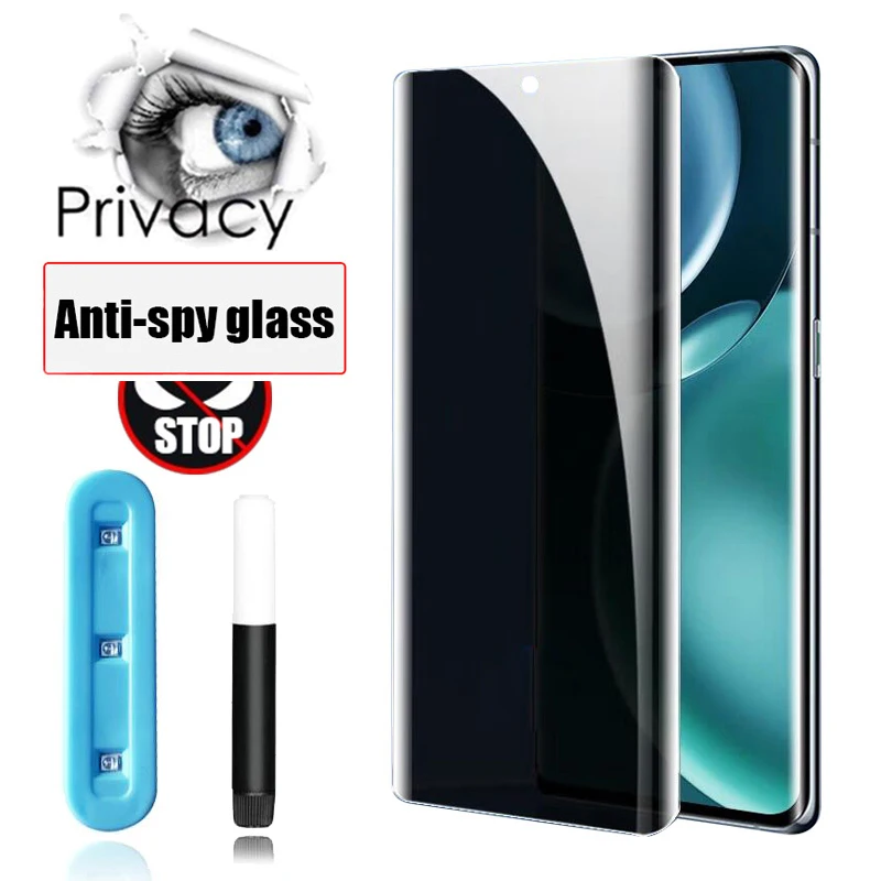 

For Xiaomi 13 Pro 11 12S Ultra Privacy Tempered Glass Mi 12 12X Anti Spy Film Civi 2 MIX4 Note 10 Lite UV Glue Screen Protector