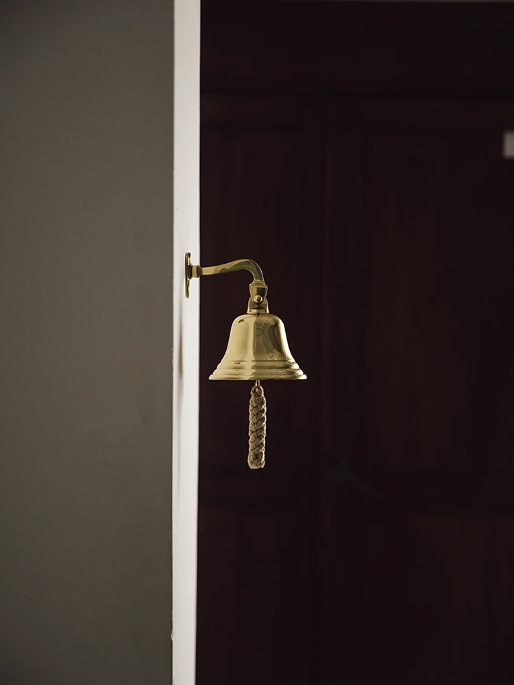

Vintage brass bell, wall hanging bell, bar, coffee shop, storefront, wall decoration, wind chime