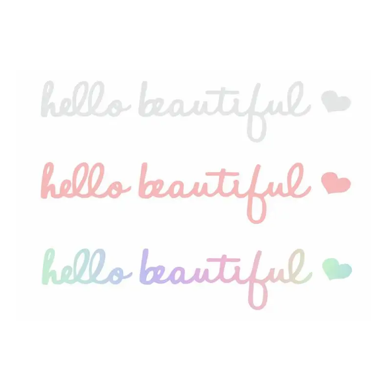 Hello Beautiful Mirror Decal mirror wall sticker car trunk sticker Waterproof PVC Rearview Mirror Sticker