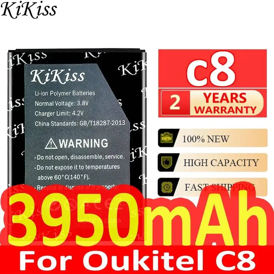 Batteria per cellulare ecologica da 3950 mAh per Oukitel C8, alimentazione affidabile