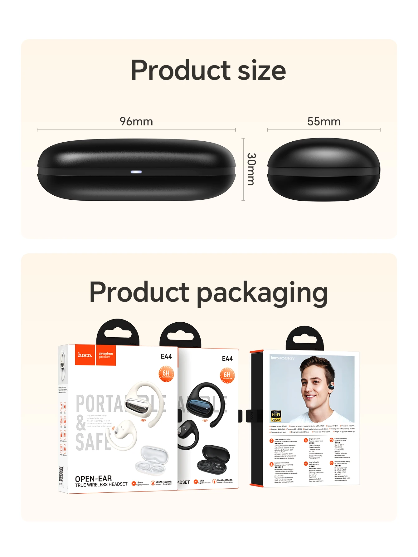 HOCO EA4 Open-Ear True Wireless Earphone description image 11