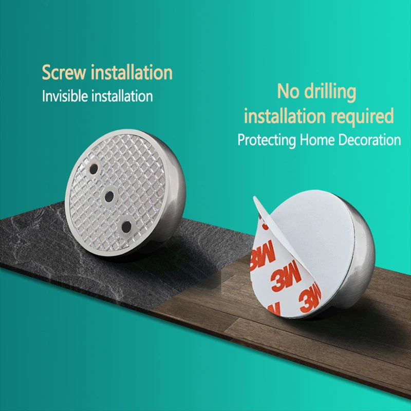 Door Stopper Silicone Door Stopper Magnetic Door Stopper Door Stopper Bumpers Mandodle stainless steel non perforated sticker hidden non-magnetic rubber door stopper door lock protector
