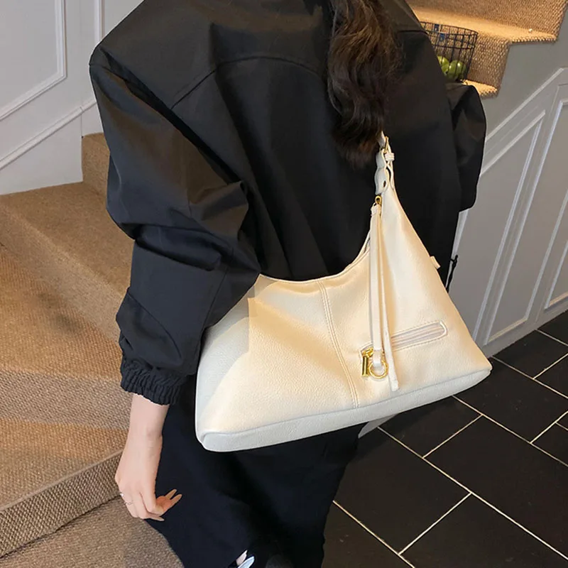 Korean Retro Pu Shoulder Bags For Women Luxury Designer Crossbody Bag Females Fashion Underarm Bags Handbags