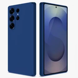 Fashionable Shockproof Protective Liquid Silicone Phone Case - Solid Colour Design - Galaxy S25+ (Deep Blue)