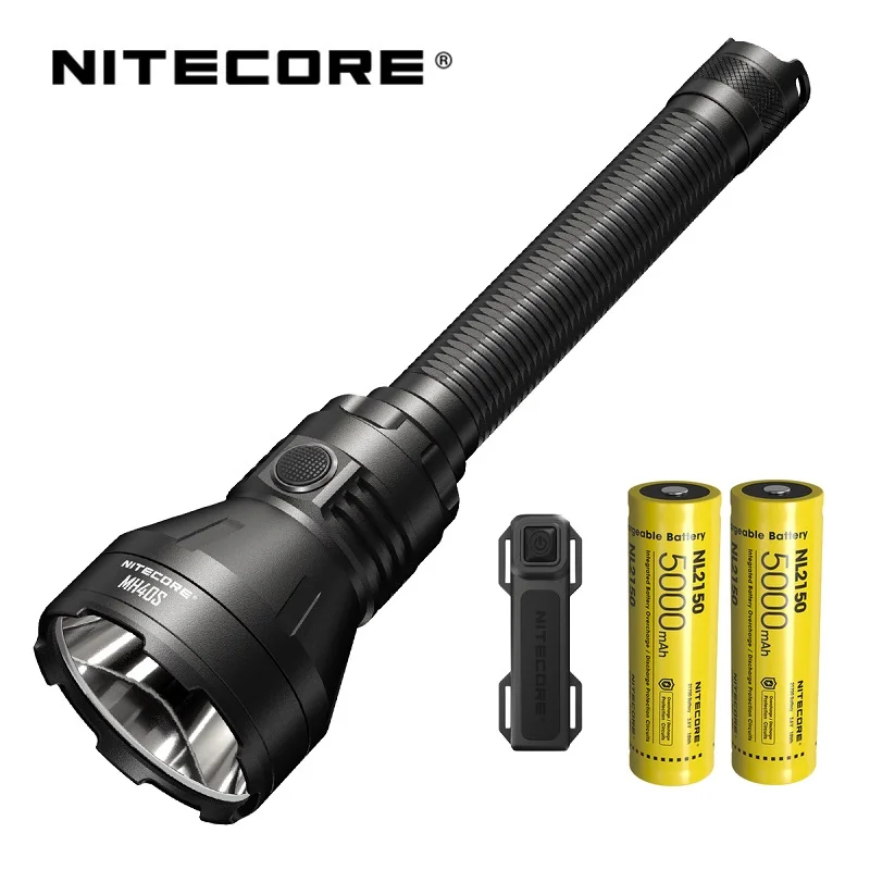 

NITECORE MH40S 1500 Lumens Rechargeable Ultra Long Range Hunting Flashlight with Two NL2150 5000mAh Batteries