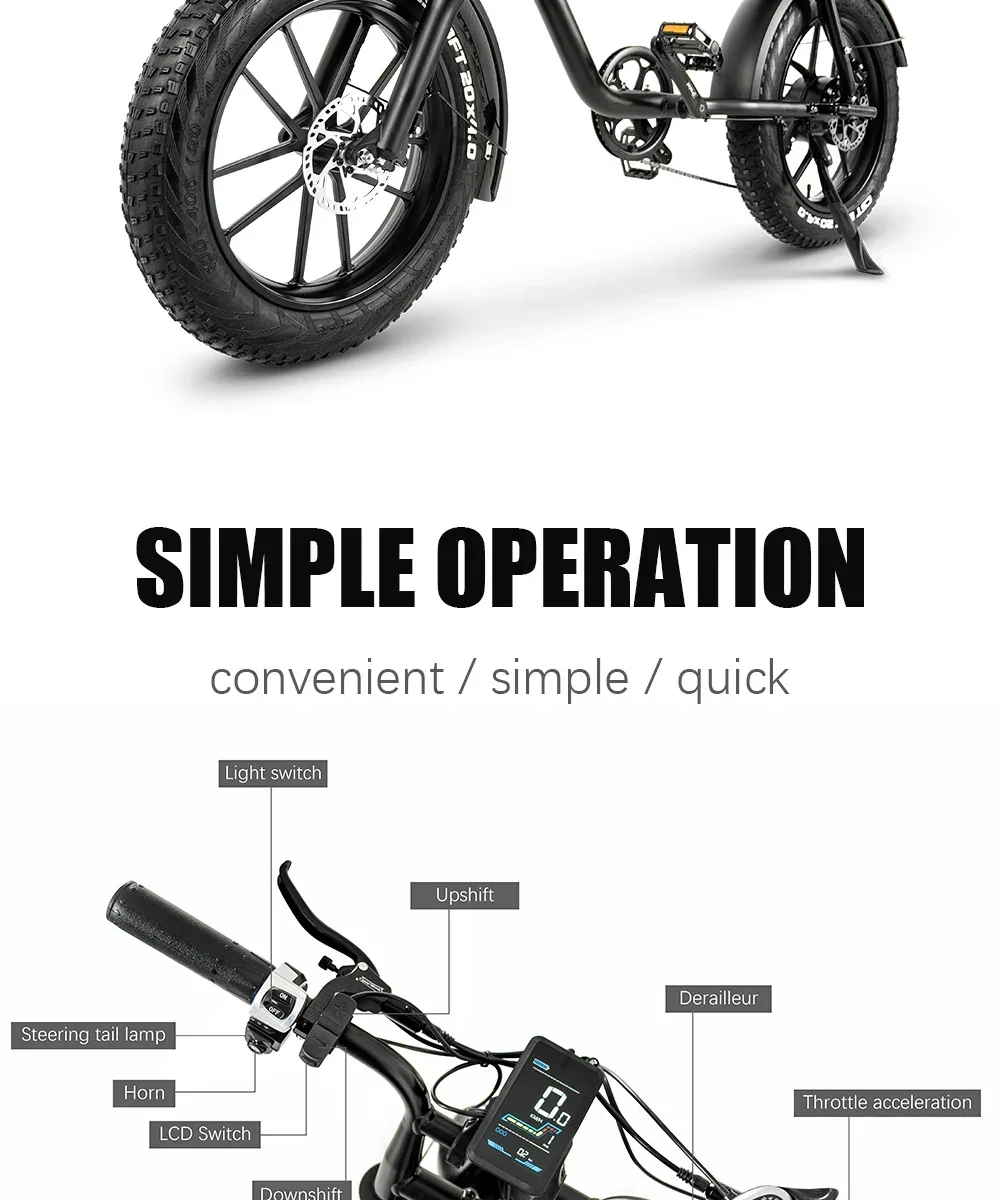 CMACEWHEEL K20 Electric Bike 20“ Fat Tire E-bike 48V/17Ah Battery 7-Speed E MountainBike Men & Women Torque 70N.m Se5f1e58d2d874b5ba5ff6ace4175b892e