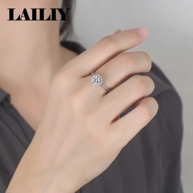 LAILIY 라운드 풀 다이아몬드 여덟 하트 여덟 화살표 조절 가능한 반지 여성 패션 주얼리
