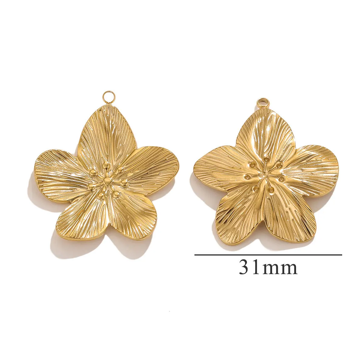 18k Gold Plated Stainless Steel DIY Flower Pendant High Design Necklace Earrings Pendant 4