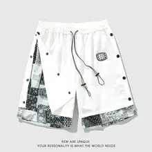 

Paisley Breasted Sports Shorts Men's Loose Stitching Middle Pants Trendy Versatile Summer Casual Fifth Pants