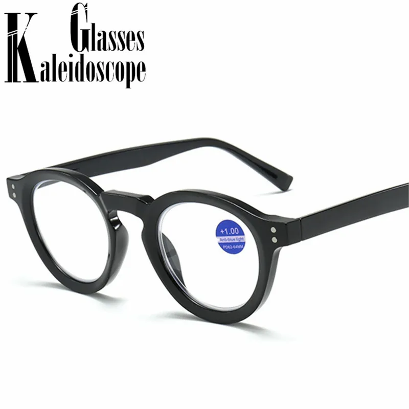 Retro Blue Light Blocking Reading Glasses Women Men Oval