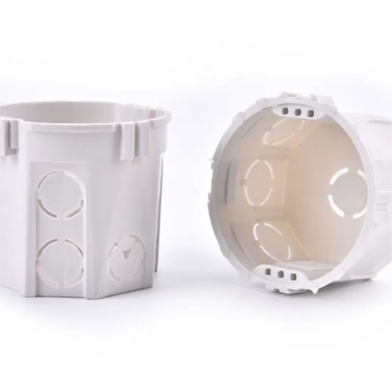 New High Quality PC Material White EU Standard Switch Socket Round Base Cable Box For Wall Mounted Switch Components