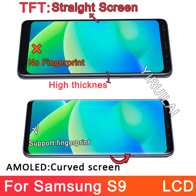TFT ل S9 LCD مع الإطار لسامسونج S9 عرض LCD تعمل باللمس لسامسونج غالاكسي G960 G960F LCD استبدال محول الأرقام