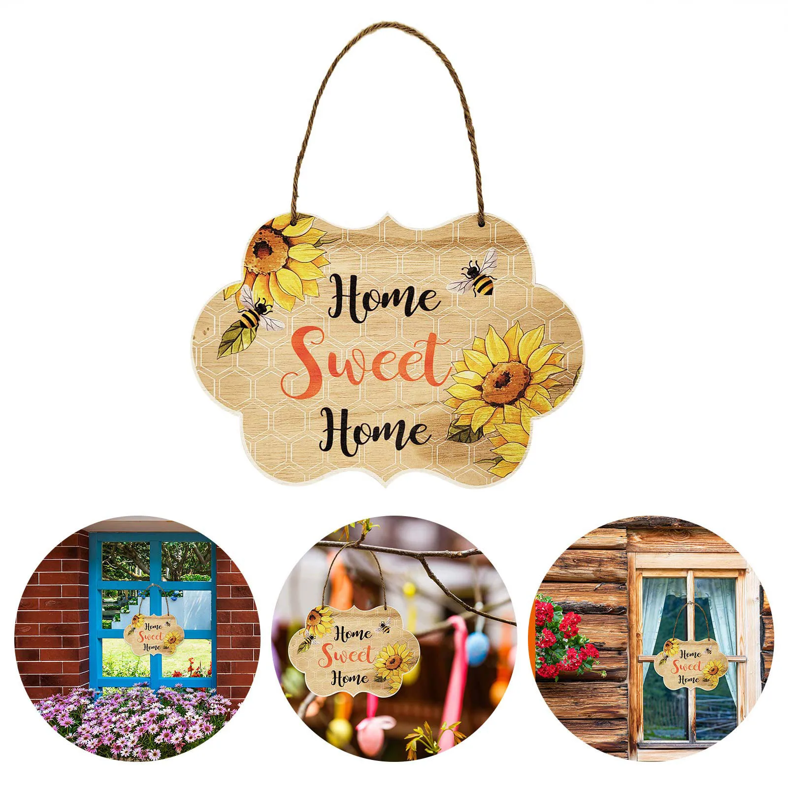 Bee Crafts Pendant Bee Decorations Style Creative Ornaments Wooden Festival  Beehive Hangs - AliExpress