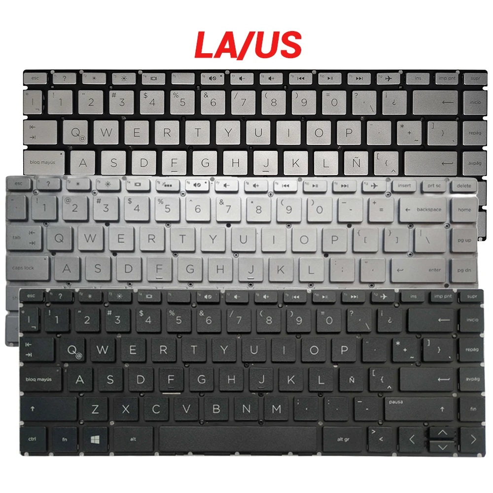 

NEW US/Latin laptop keyboard For HP 14-CF 14-cf0000 14-cf1000 black silver