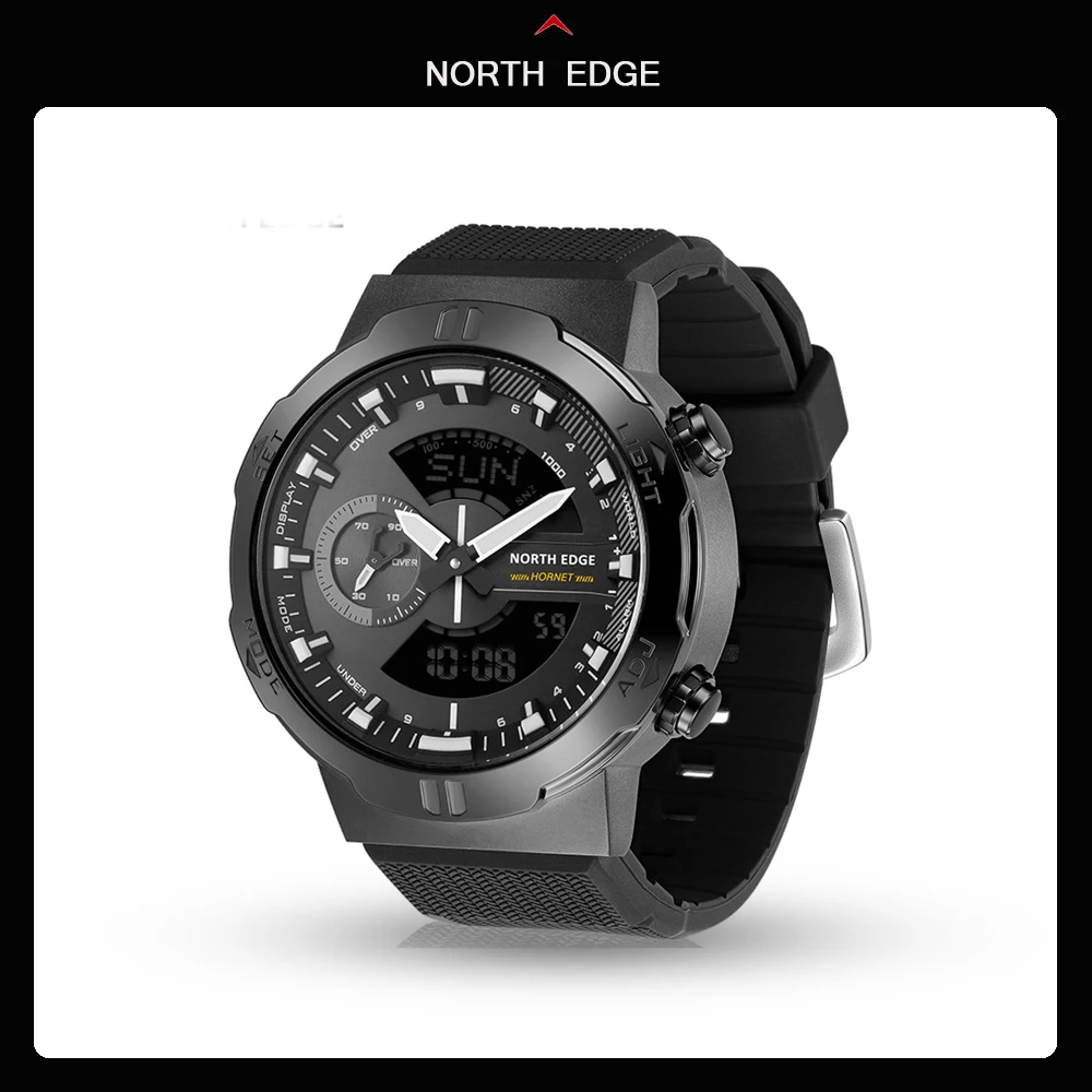 

2022 New NORTH EDGE Men's Digital Watch Running Cycling Sports Watches Waterproof 50M World Time Speed Illuminator Smartwatch