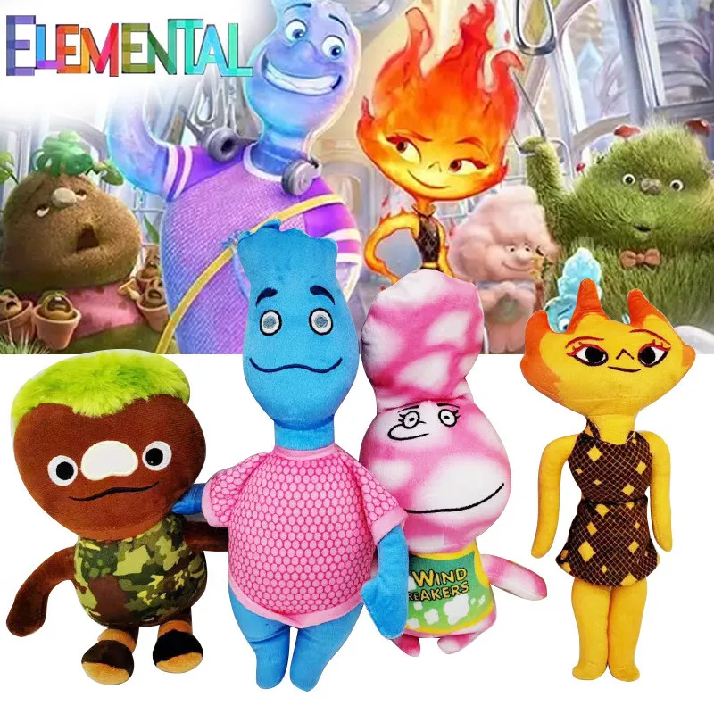 

Diseny Plush 2023 Movie Elemental City Amber Wade Kawaii Soft Stuffed Toys Dolls Cartoon Character Animal Peluches for Kids Gift