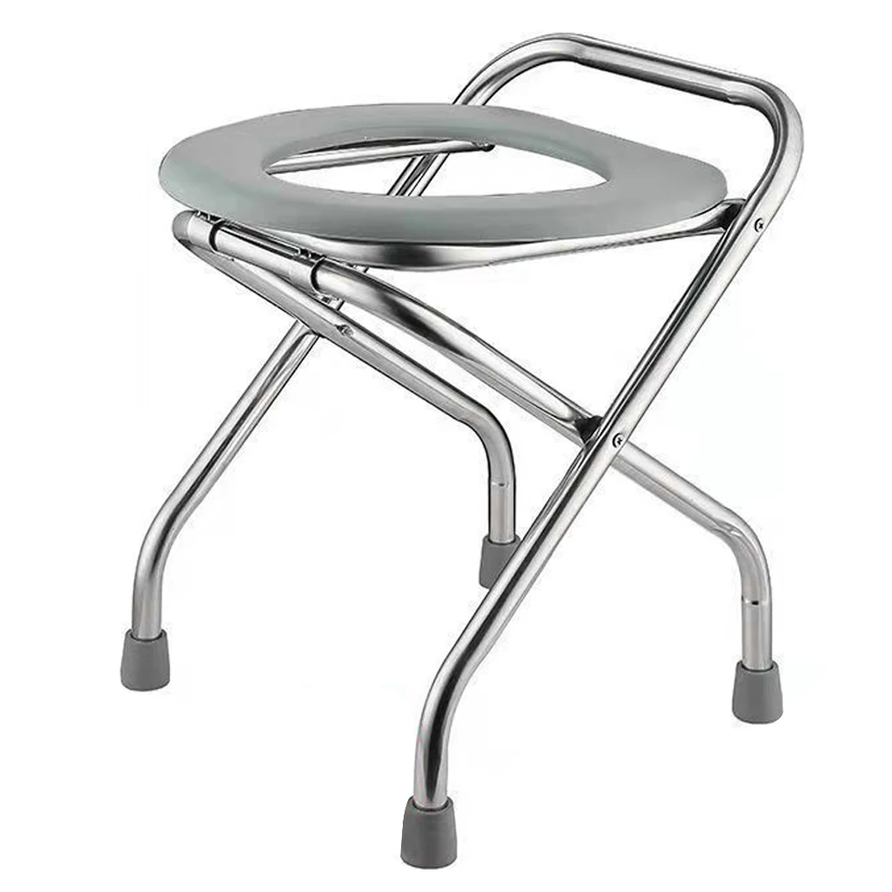 Portable Camping Toilet Foldable Camp Toilet Stainless Steel Bathroom Squat Toilet Chair Pregnant Woman Toilet Stool for Camping 2