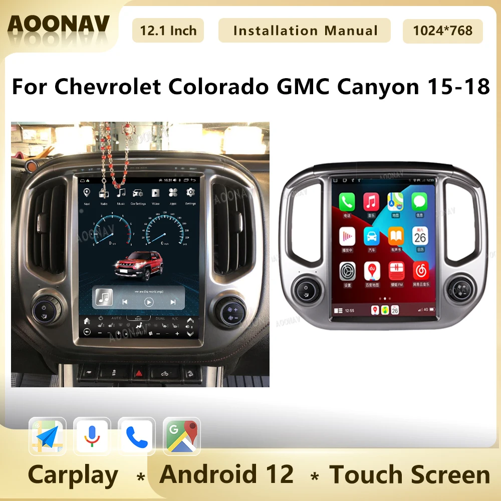 

Автомагнитола 2DIN с экраном 12,1 дюйма, мультимедийный видеоплеер с GPS для Chevrolet Колорадо, GMC, Каньон 2015-2018, Android