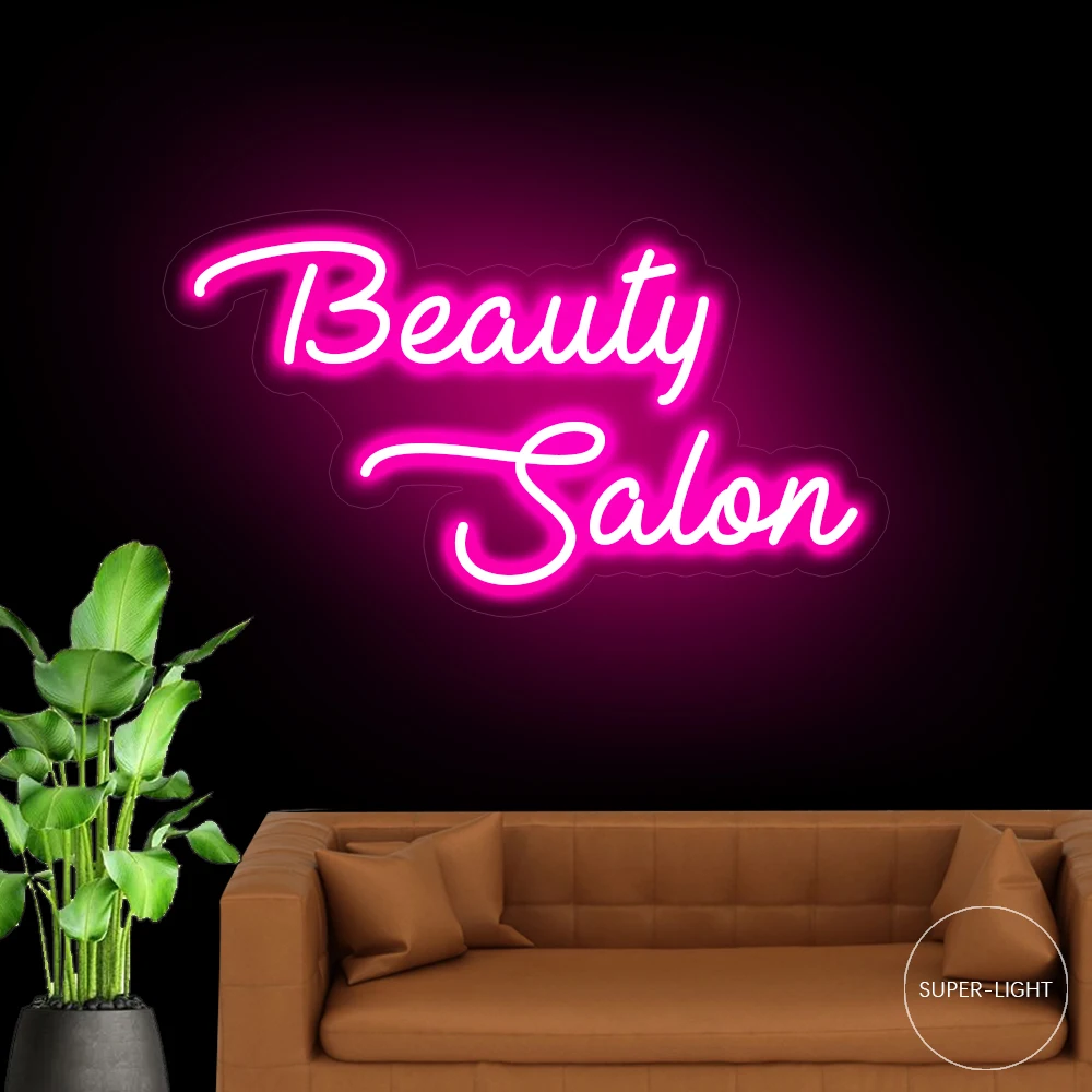 Beauty Salon 65 x 30 cm Neon Sign,Custom Salon Neon Sign,Acrylic Business Logo Sign,Beauty Spa Sign,Neon Art Lashes Studio Sign