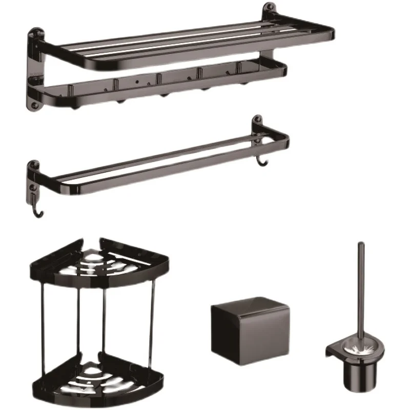 Handtuchhalter Aus Edelstahl 304, Doppelschichtiges Graues Badezimmer, Hängende Badezimmer-Hardware, Leichtes, Luxuriöses Set
