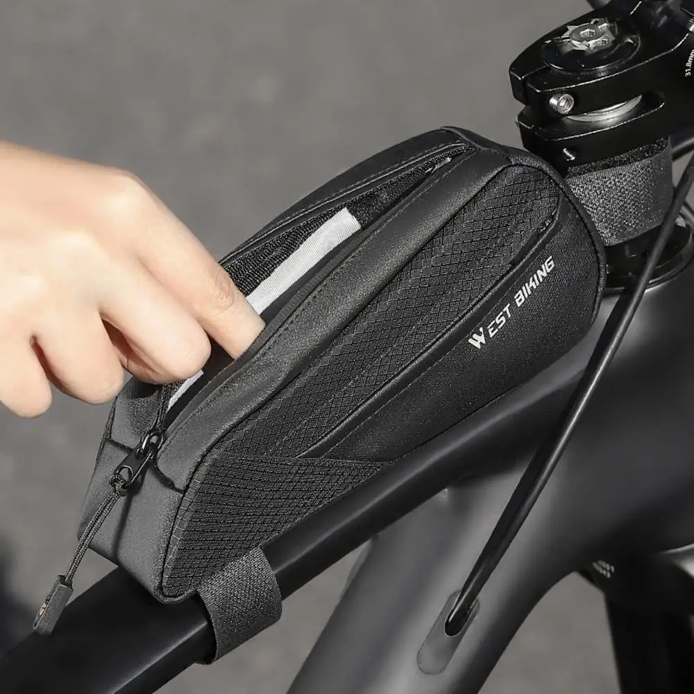 

Bicycle Bag Cycling Storage Bag Waterproof Bicycle Frame Bags with Capacity Fastener Tape Design for Convenient Cycling Storage