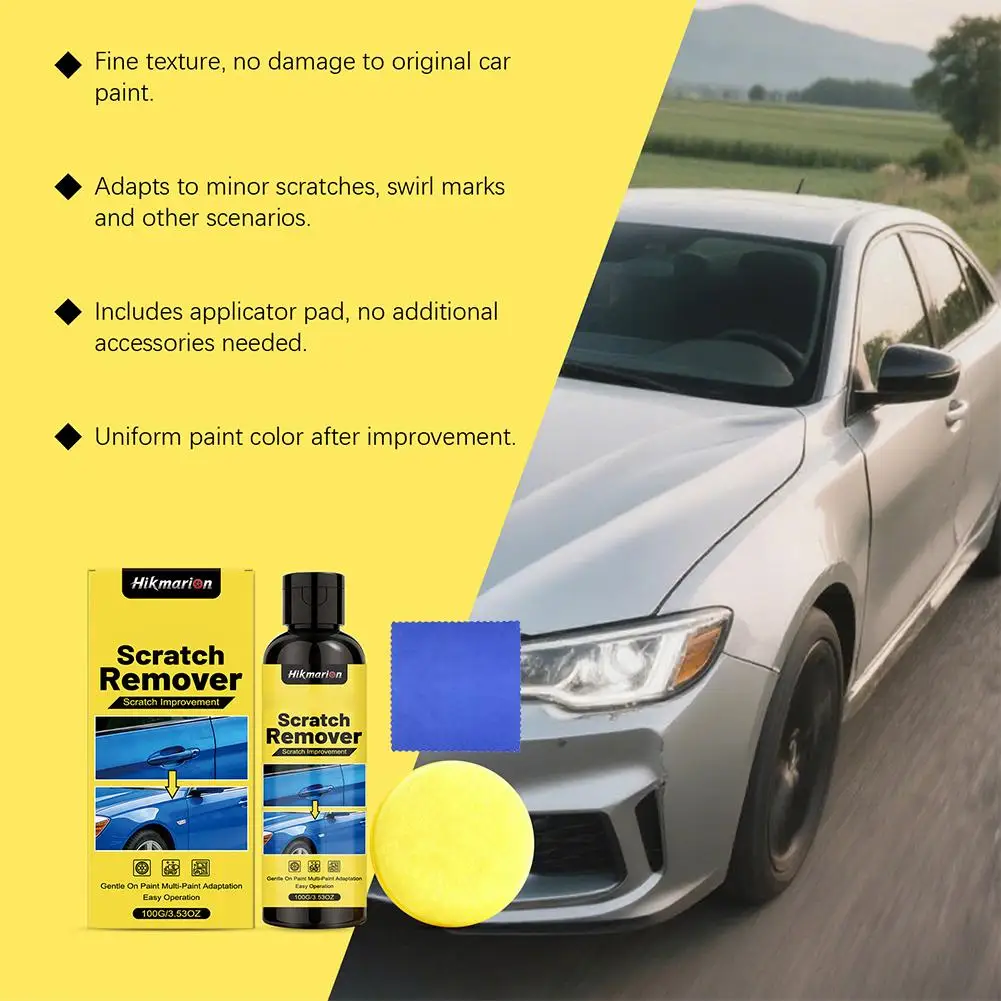 Car Scratch Repair Polish Wax Removes Fine Scratches & Restores Shine,Gentle Formula Paint Care for Daily Maintenance Protection - 2