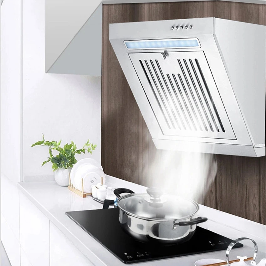 Mini 230W Mini Side Suction Range Hood Stainless Steel Panel Hanging Household Ventilator 380mm Kitchen Exhaust Cooker Hoods 6