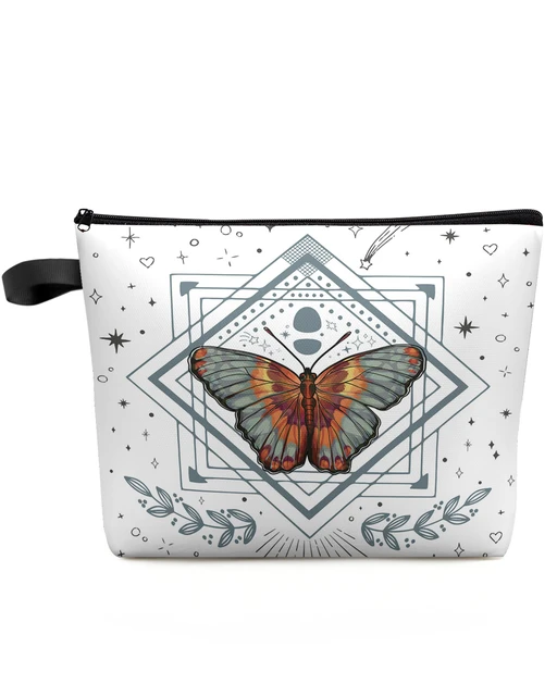 Butterfly Makeup Bag, Butterflies Pencil Bag, Small Travel Zipper