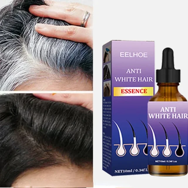 White hair treatment essence quickly turns white hair into black hair, repairs natural color, and prevents gray white into black