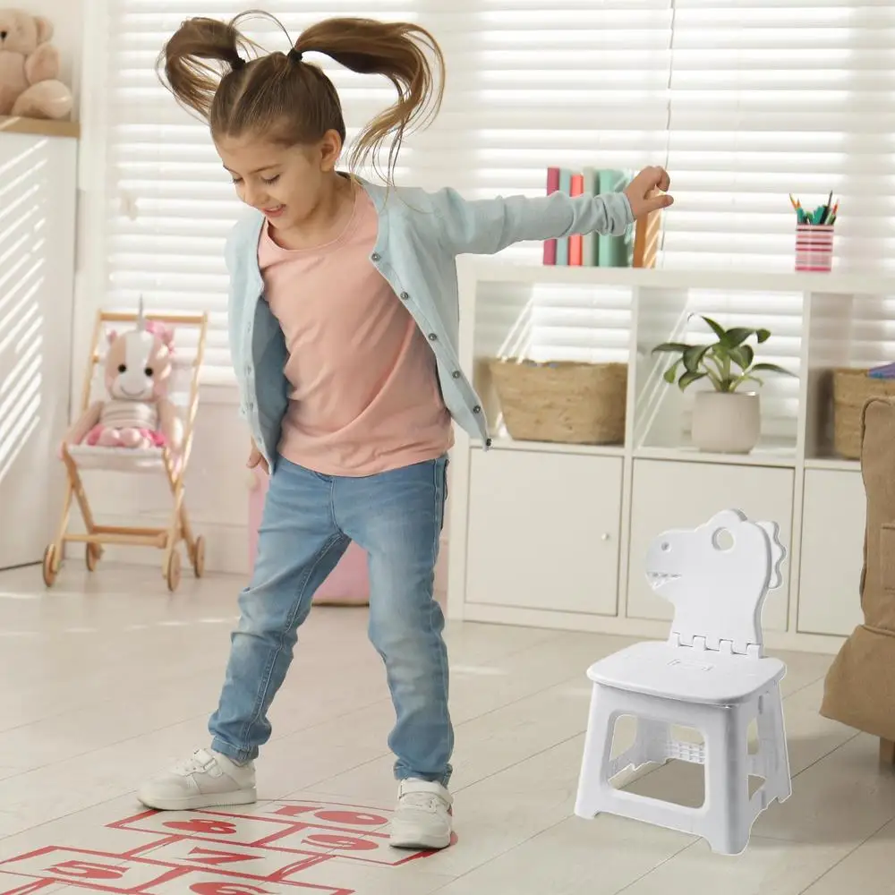 Folding Step Stool Cute Animal Kids Folding Chairs With Back Support Thickened Seat Furniture Home Shoe Changing Chair For Home