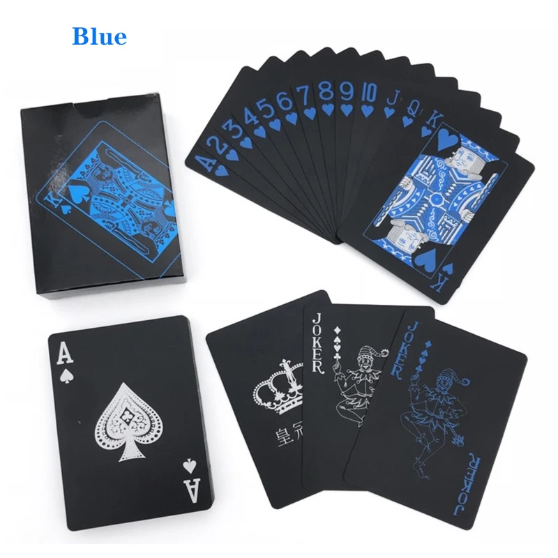 Black Plastic Playing Cards Blue Red Yellow Playing Cards Set Magic Dmagic Waterproof Magic Poker Gift Collection