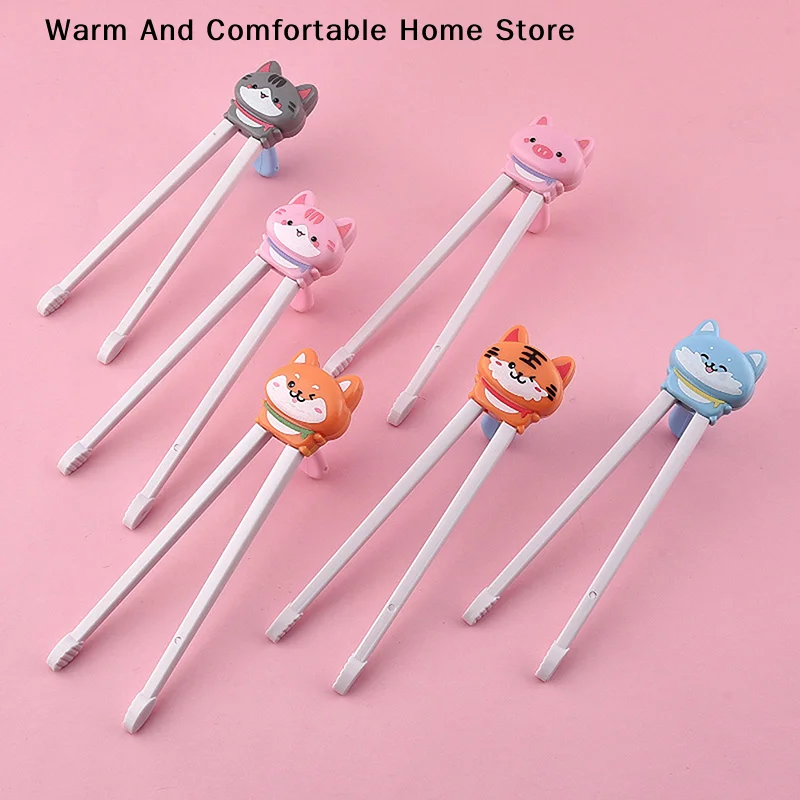 Cartoon Animal Head Children's Training Chopsticks - Reusable and Safe Tableware