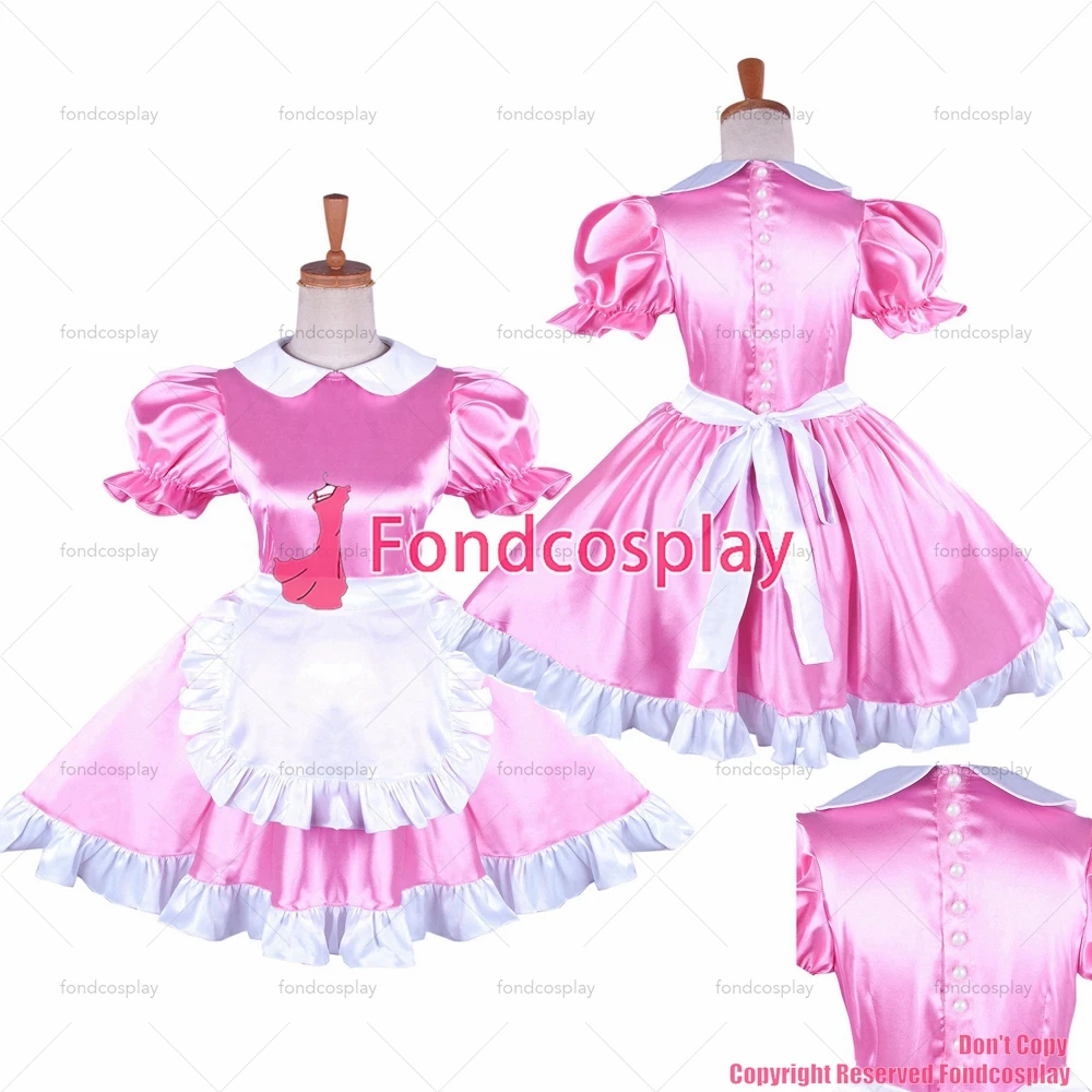 

Платье атласное короткое с жемчужными пуговицами для взрослых [G1478]