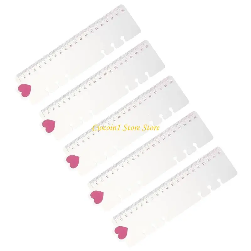 A3PC 5Pcs 6 구멍 사전 펀치 바인더 눈금자 책 페이지 분배기 리필 노트북 플래너 용 구부릴 수있는 플라스틱 책갈피 눈금자