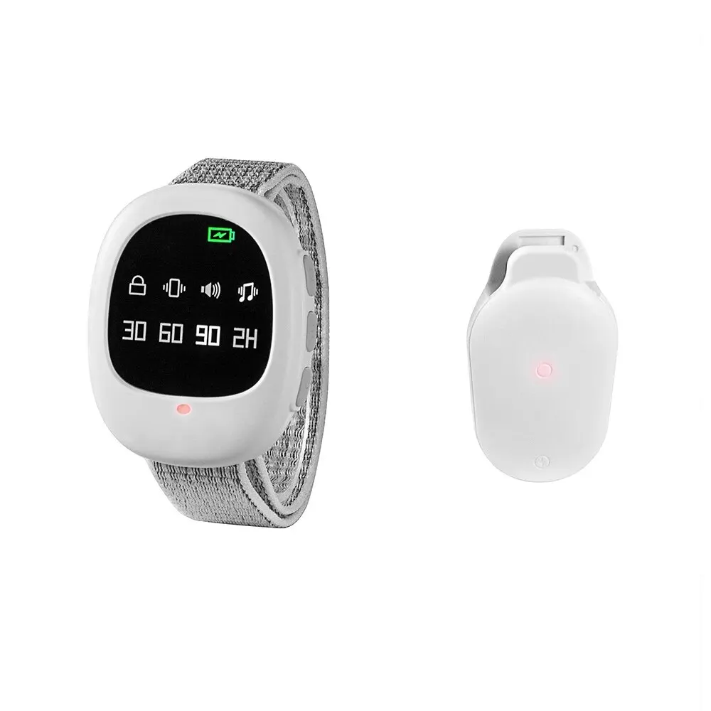 Wireless Bedwetting Alarm 2-in-1 Upgraded Enuresis Pee Vibration Timer with Music Optional and Volume Control Potty Training bedwetting sensor alarm