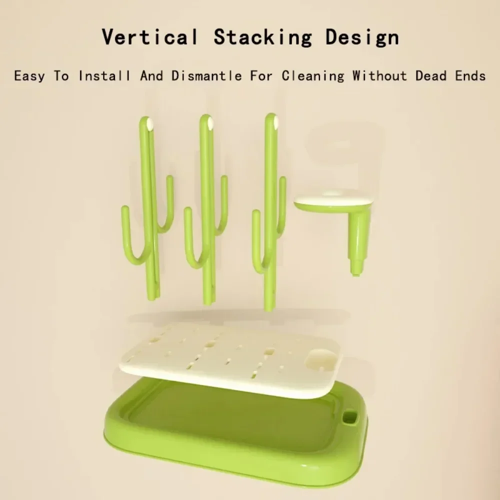 1 PC PP Material Drying Rack with Separate Space for Bottle Brush and Nipple Holder Prevent Bacteria for Baby Bottles and Cups