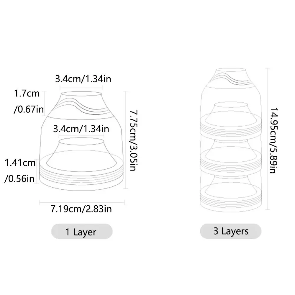 3 Layers Baby Milk Powder Box Sealed Compartment Kids Snack Container Moisture-proof BPA Free Portable Formula Dispenser Candy