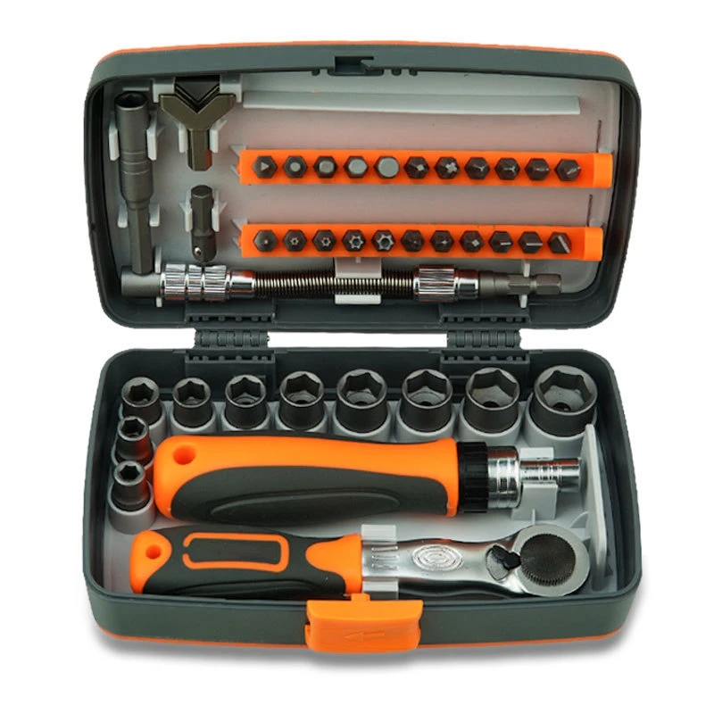 1Set 38 In 1 Labor-Saving Ratchet Multi-Purpose Screwdriver Set Screwdriver Bit Set Metal